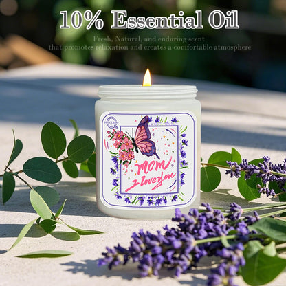 Christmas Gifts for Mom - Lavender Eucalyptus Soy Wax Candle | 50-Hour Burn