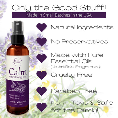 Calm Aromatherapy Mist with Lavender & Chamomile – Natural Sleep & Pillow Spray | Brookethorne Naturals