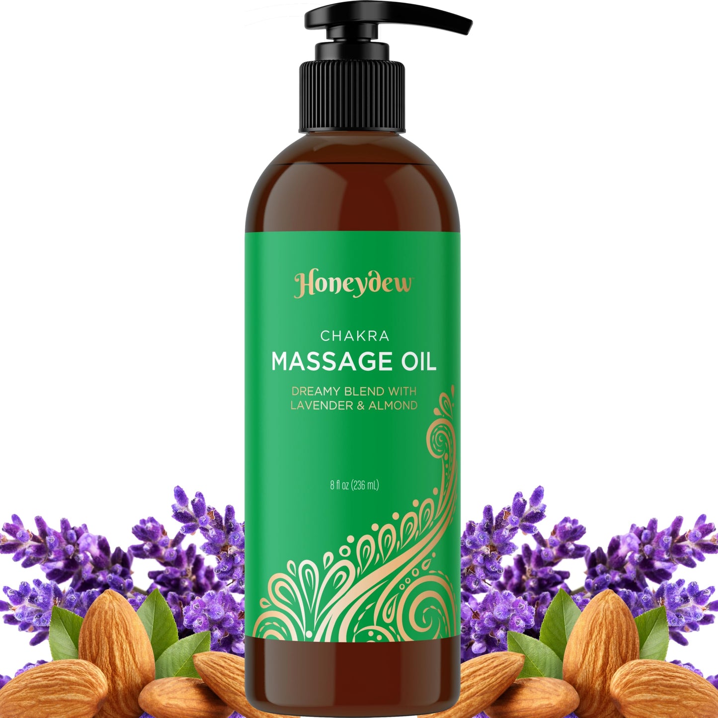 Lavender Massage Oil | Aromatherapy Full-Body Massage Oil for Men & Women – Coconut, Lavender & Sweet Almond | Vegan & Non-GMO