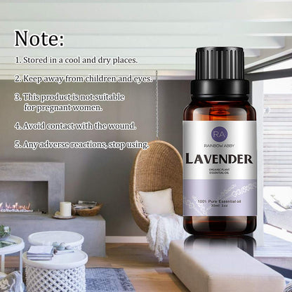 Lavender Essential Oil (30ML) - 100% Pure, Natural & Organic - Diffuser, Massage, Skin Care | Rainbow Abby