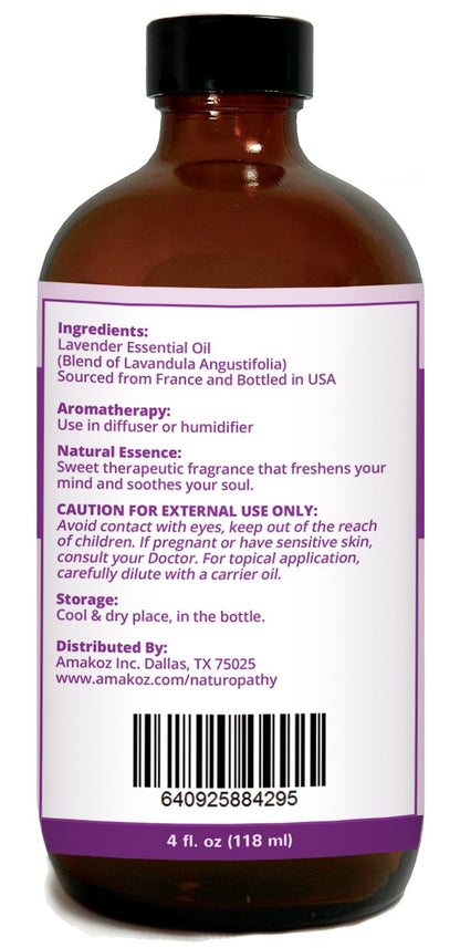 Naturopathy Lavender Essential Oil 100% Natural Therapeutic Grade – 4 fl oz