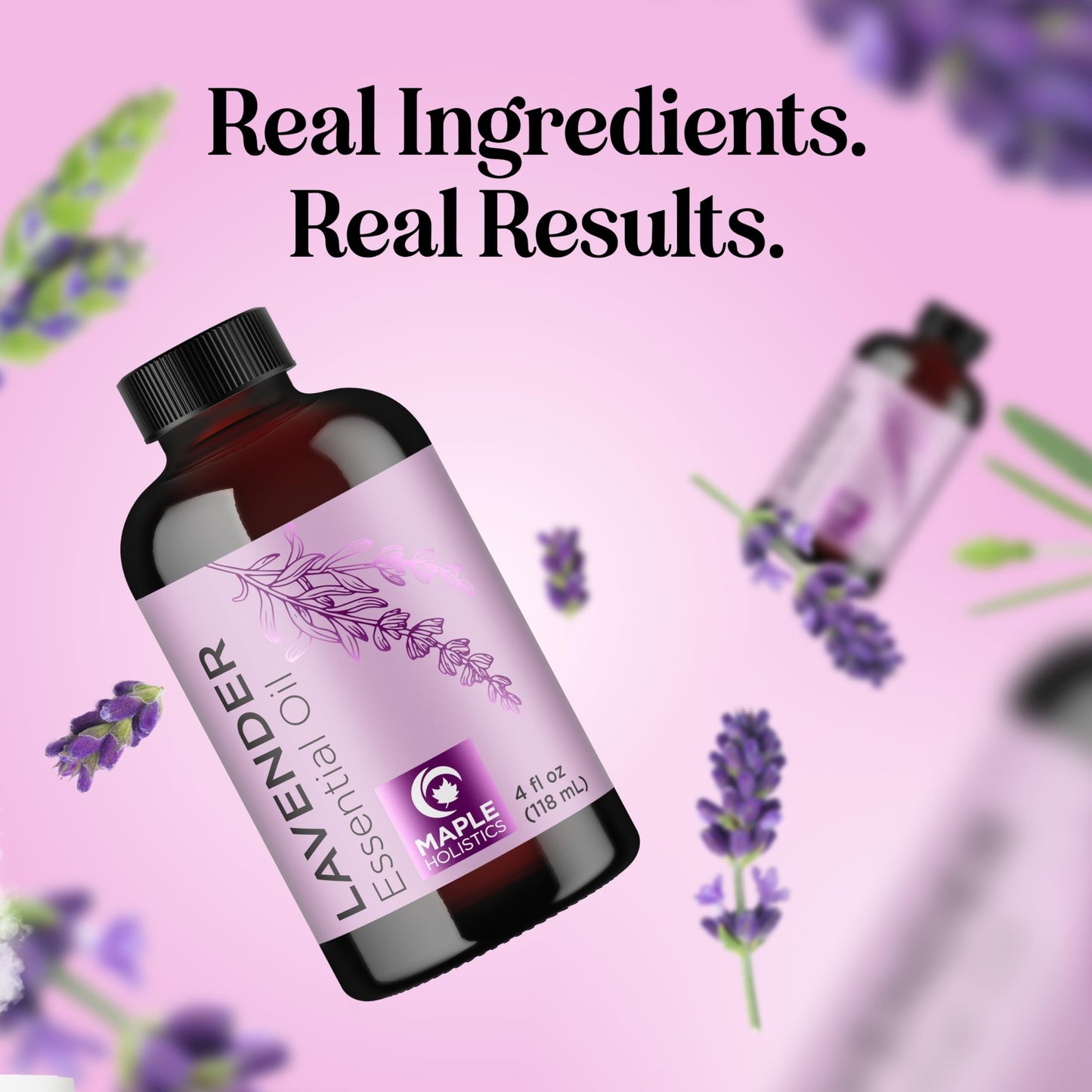 Pure Lavender Essential Oil - Premium Grade 4 fl oz in Glass Bottle | Non-GMO | for Hair, Skin, Nails, Diffusers, Aromatherapy