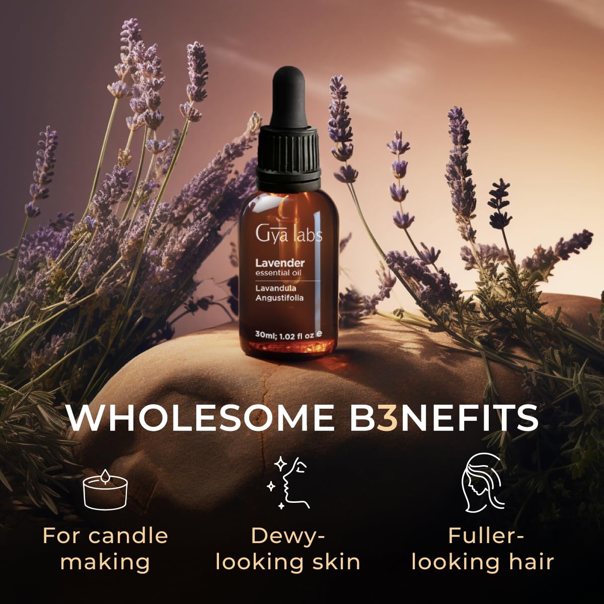 Gya Labs Lavender Essential Oil 1.02 Fl Oz | Pure for Hair, Skin & Diffuser