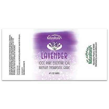 Naturalitana Lavender Essential Oil - 4 fl oz | Therapeutic Grade, Vegan & Cruelty-Free
