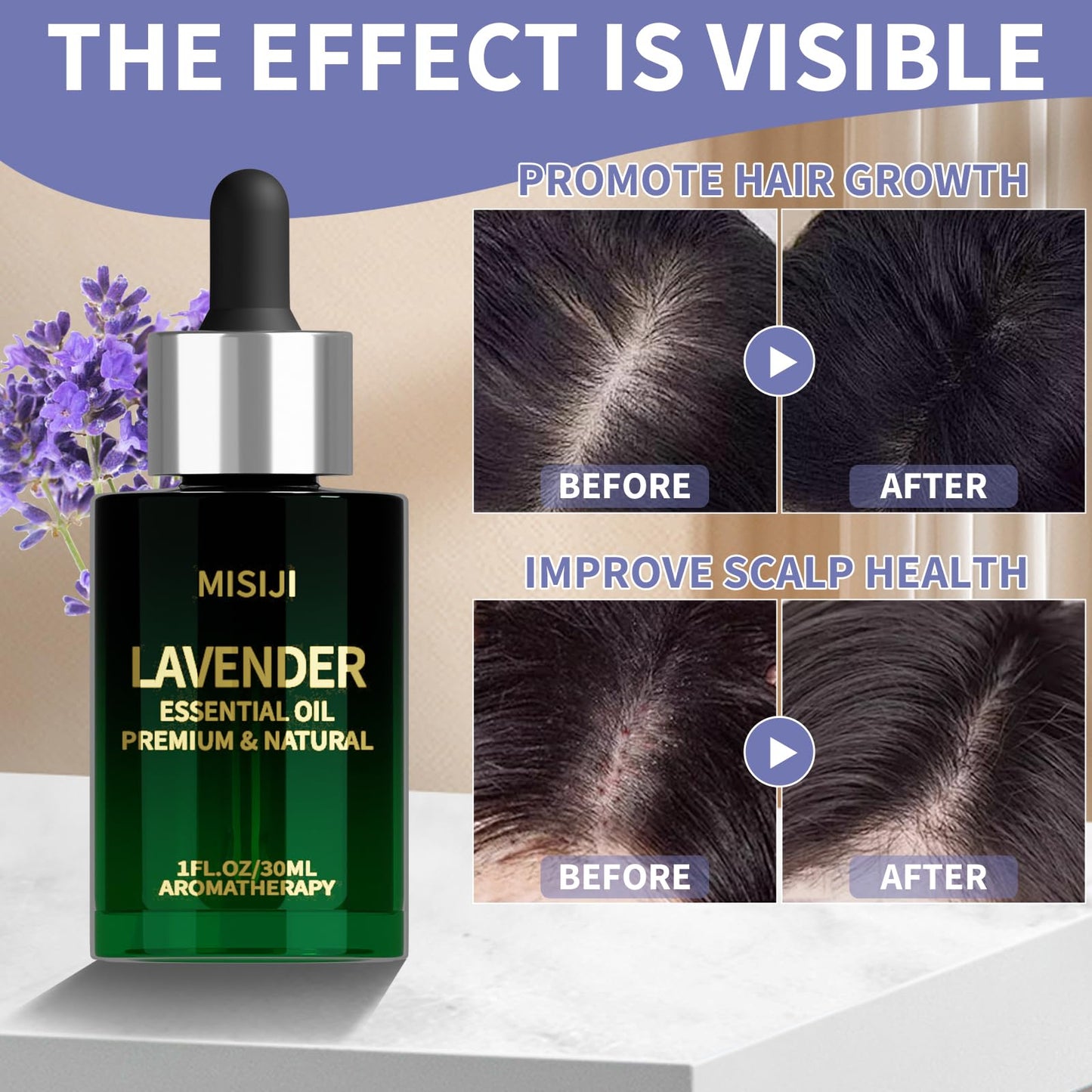 MISIJI Lavender Essential Oils - 1 FL.OZ for Diffuser & Aromatherapy