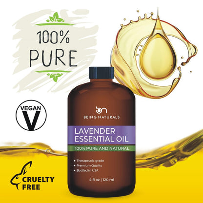 Lavender Essential Oil - 4 oz Glass Dropper | 100% Pure & Natural