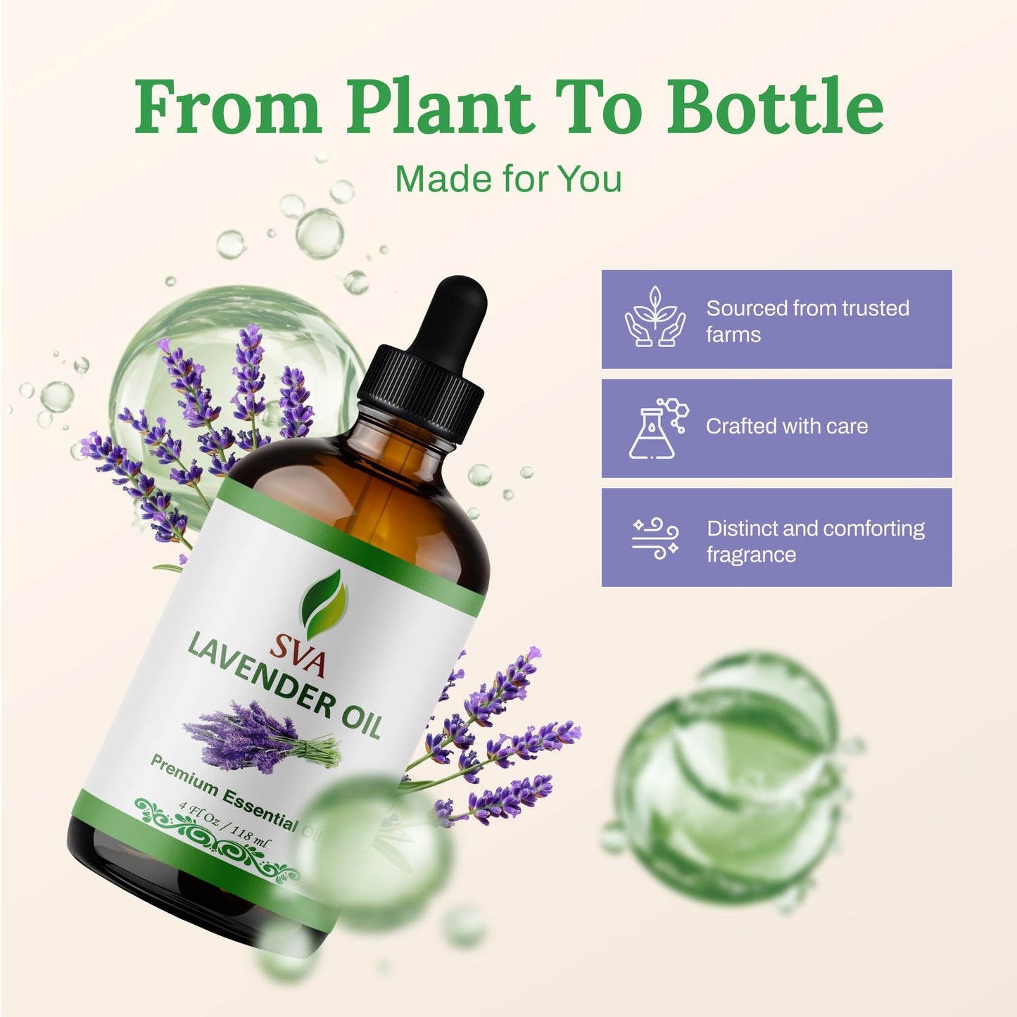SVA Lavender Essential Oil 4oz - 100% Natural | Diffuser & Aromatherapy