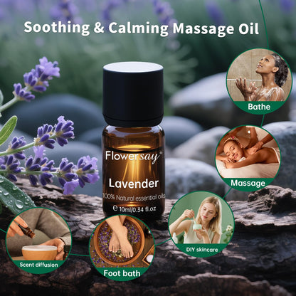 Organic Lavender Essential Oil - 100% Pure, Calming Aromatherapy Oil 10ml