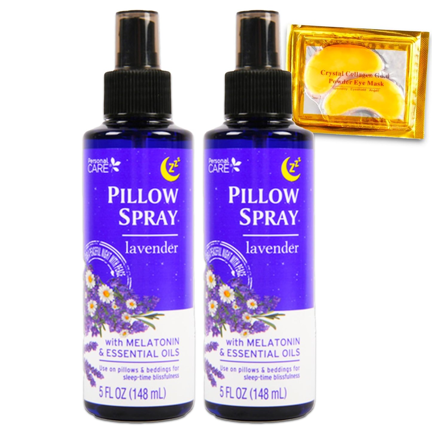 Lavender Pillow Spray Bundle: 2 Bottles + Eye Mask | Essential Oil Pillow Spray