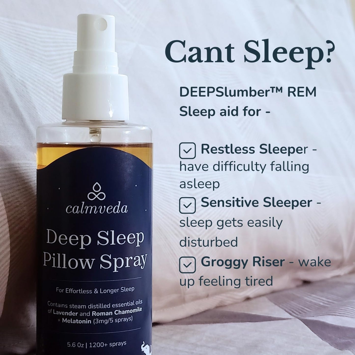 Lavender Pillow Spray with Melatonin (3mg) – Deep Sleep Mist | 1200+ Sprays