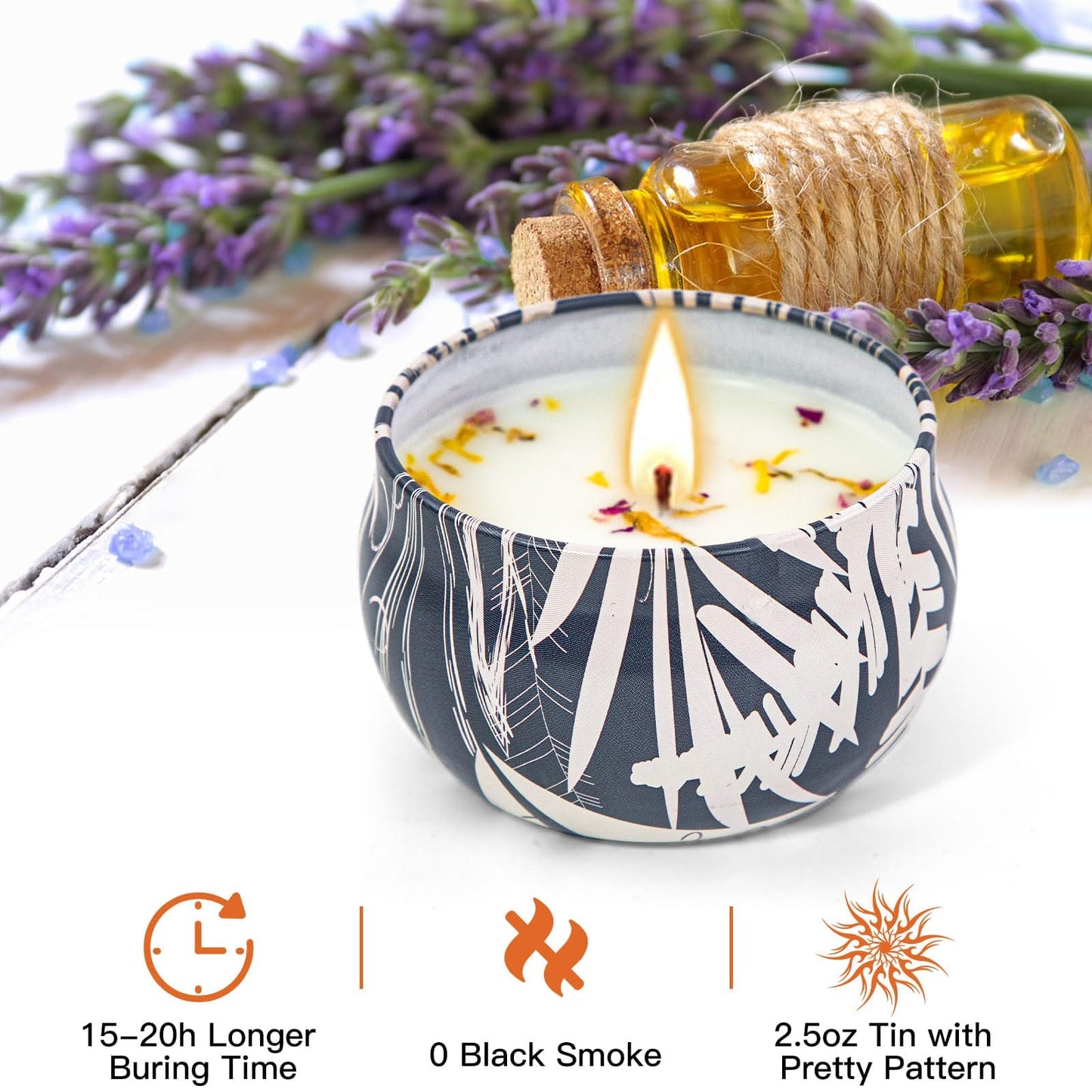 Soy Wax Candle Gift Set – 16 Pack with Dried Flowers | Aromatherapy Gifts