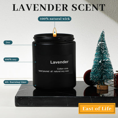 Sandalwood Scented Candle for Women — 7oz Soy Wax, Exquisite Frosted Glass, Gift-Ready