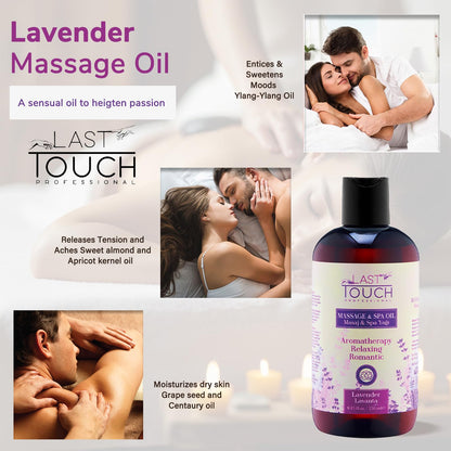 Lavender Sensual Massage Oil for Couples - Date Night, Aromatherapy, Aphrodisiac - 8.45 Fl Oz