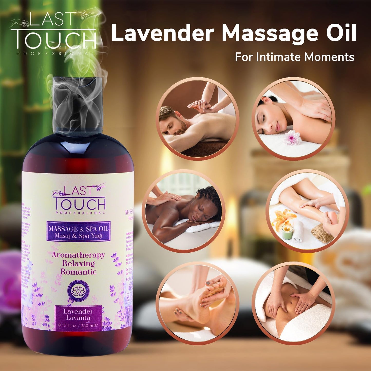 Lavender Sensual Massage Oil for Couples - Date Night, Aromatherapy, Aphrodisiac - 8.45 Fl Oz