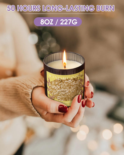 8oz Lavender Soy Candle – 50H, Gift Box | Home Scented Candles