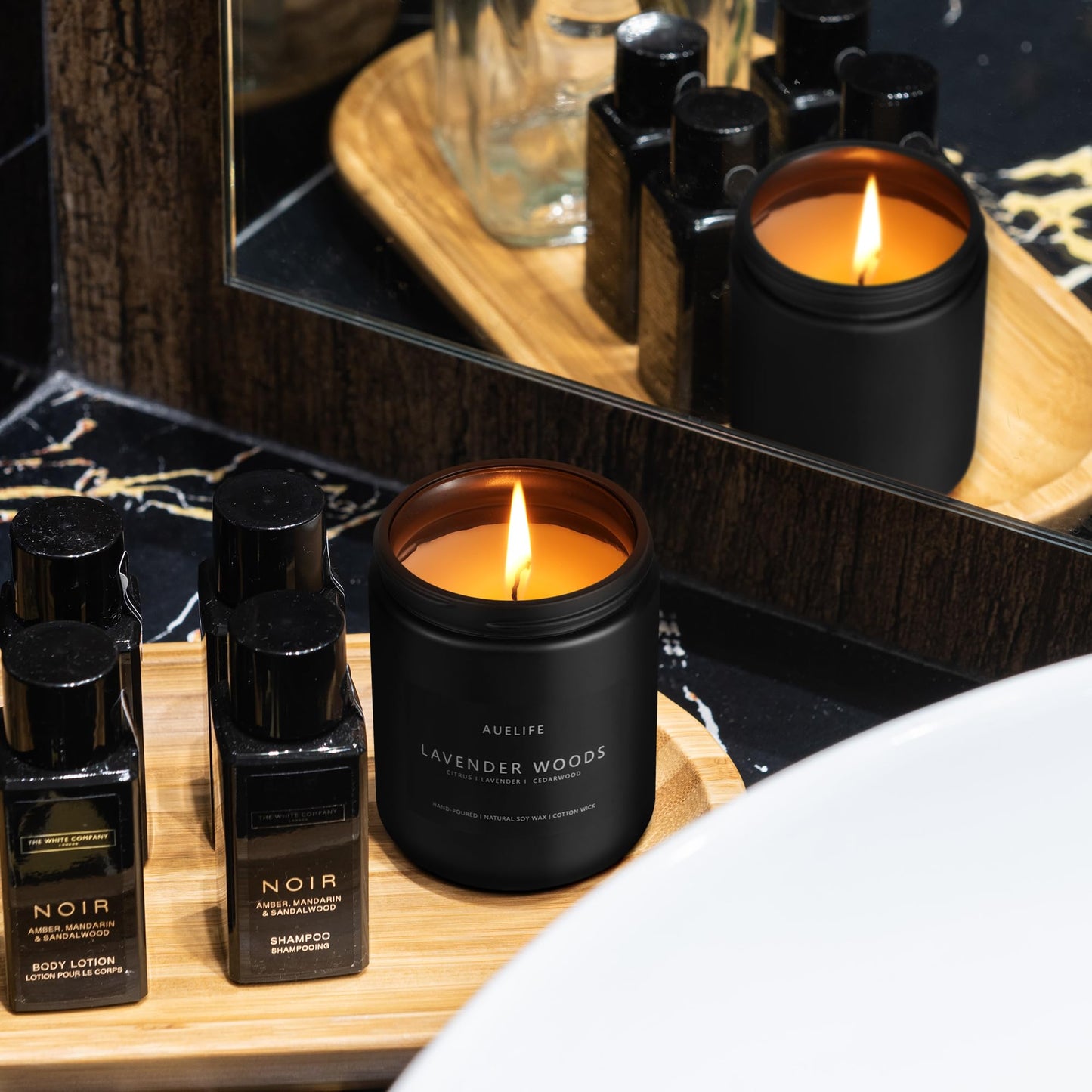 Lavender & Wood Scented Candle for Men | Masculine Gift