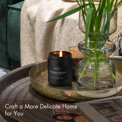 Lavender & Wood Scented Candle for Men | Masculine Gift