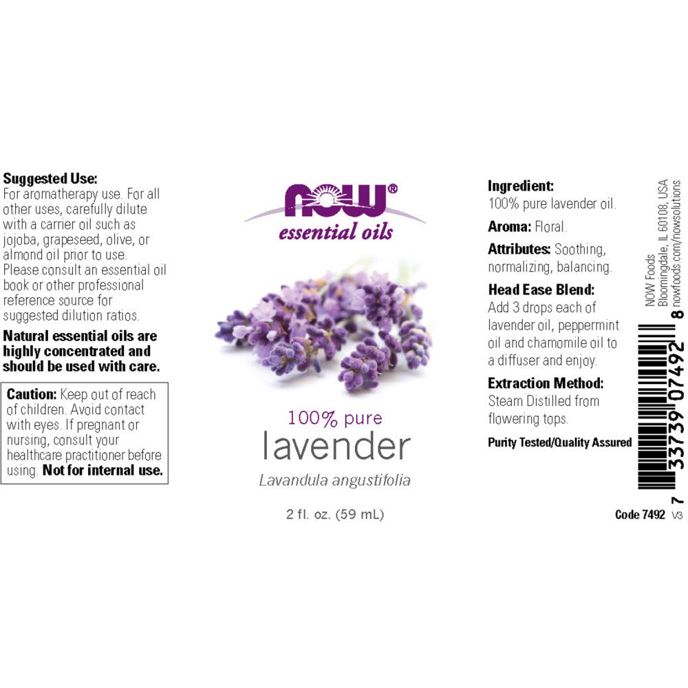 Now Essential Oils Lavender Oil 2 Fl Oz (Pack of 1) | NOW Foods