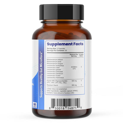 Layer Origin SuperHMO Synbiotic Capsules – 60 Count with 5 HMO Prebiotics & 40 Billion CFU Probiotics