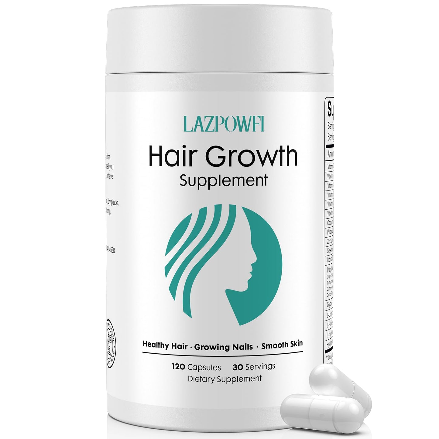 Lazpowfi Hair Growth Supplements - Biotin 10000mcg, 30-in-1 Vitamins