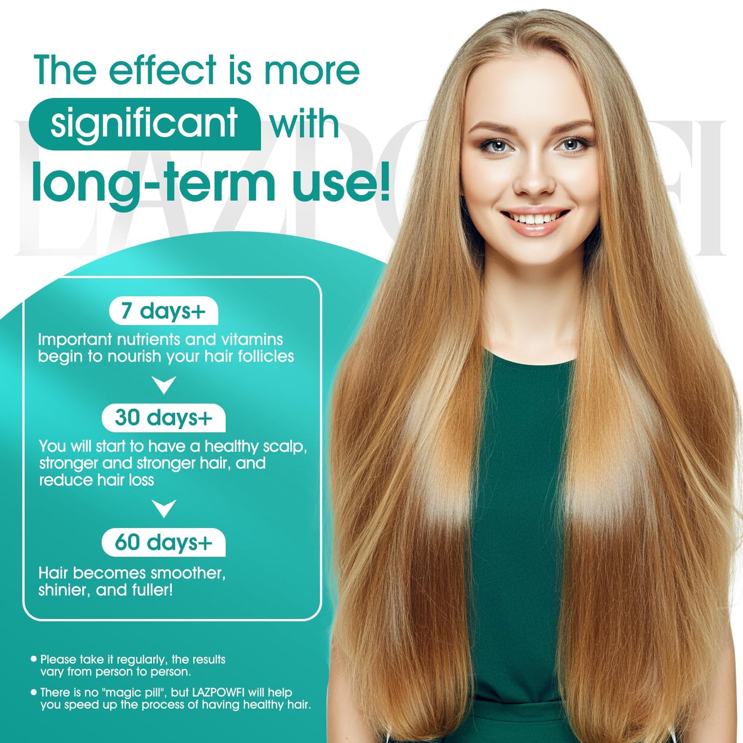 Lazpowfi Hair Growth Supplements - Biotin 10000mcg, 30-in-1 Vitamins