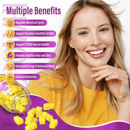 Lazpowfi Inositol Gummies 40:1 – Myo-Inositol & D-Chiro Inositol, 30 Day Supply