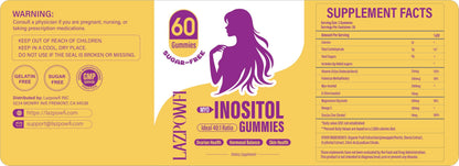 Lazpowfi Inositol Gummies 40:1 – Myo-Inositol & D-Chiro Inositol, 30 Day Supply
