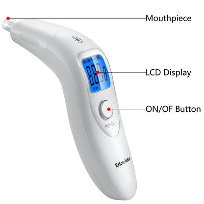 Home Ketosis Meter - Portable Ketone Breath Analyzer with 10 Mouthpieces