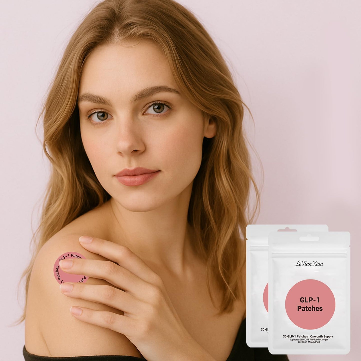 Le Tian Xian GLP-1 Patch – 8-Hour Wear, Gentle Hypoallergenic Formula, 30 Patches (Pack of 2)