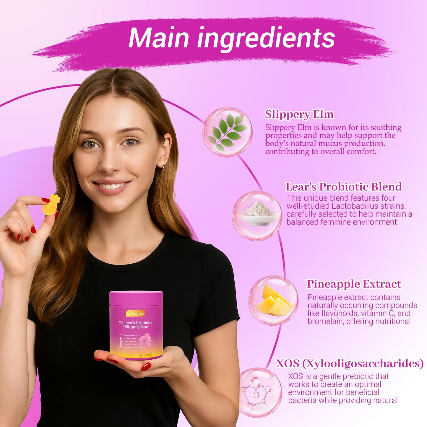 Le Tian Xian Her Juicy Feminine Probiotics Gummies for Women – pH Balance & Digestive Health