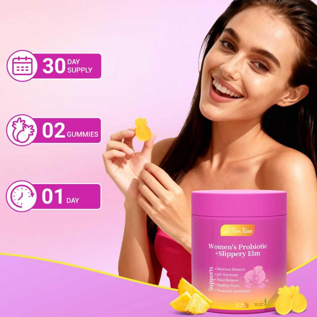 Le Tian Xian Her Juicy Feminine Probiotics Gummies for Women – pH Balance & Digestive Health