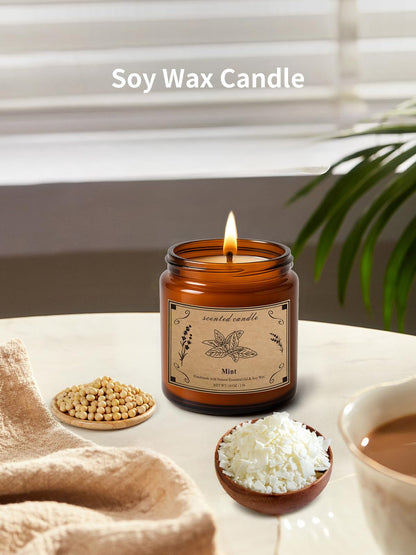 Home Scented Candles 16oz Large Jar – Mint Soy Wax Candle | 100 Hour Burn Time, Aromatherapy & Gift