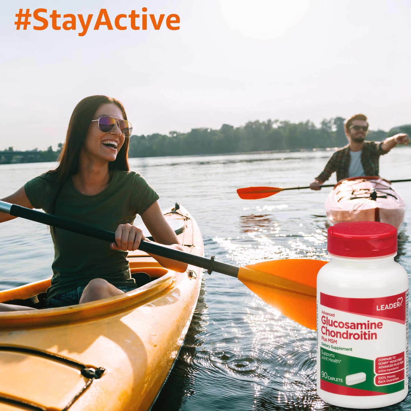 Leader Advanced Glucosamine Chondroitin Plus MSM – 90 Caplets | Dietary Supplement