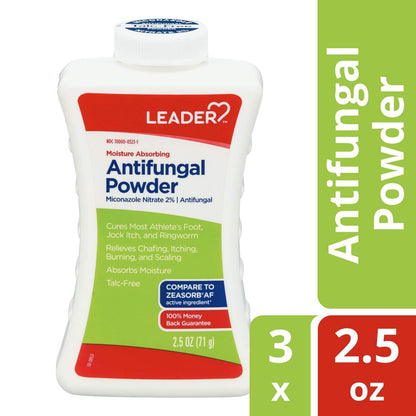LEADER Athlete's Foot AF Powder – Moisture Absorbing, Talc-Free, 2.5 oz