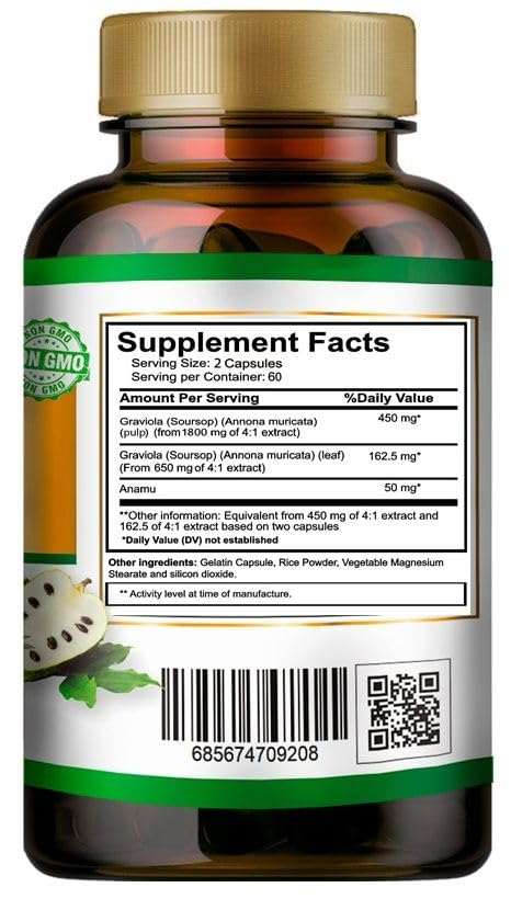 VITAMISAN Graviola Soursop – Natural Dietary Supplement (120 Capsules) – Made in USA