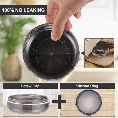 Leak-Proof Denture Case with Mirror - Travel Bath Box Grey