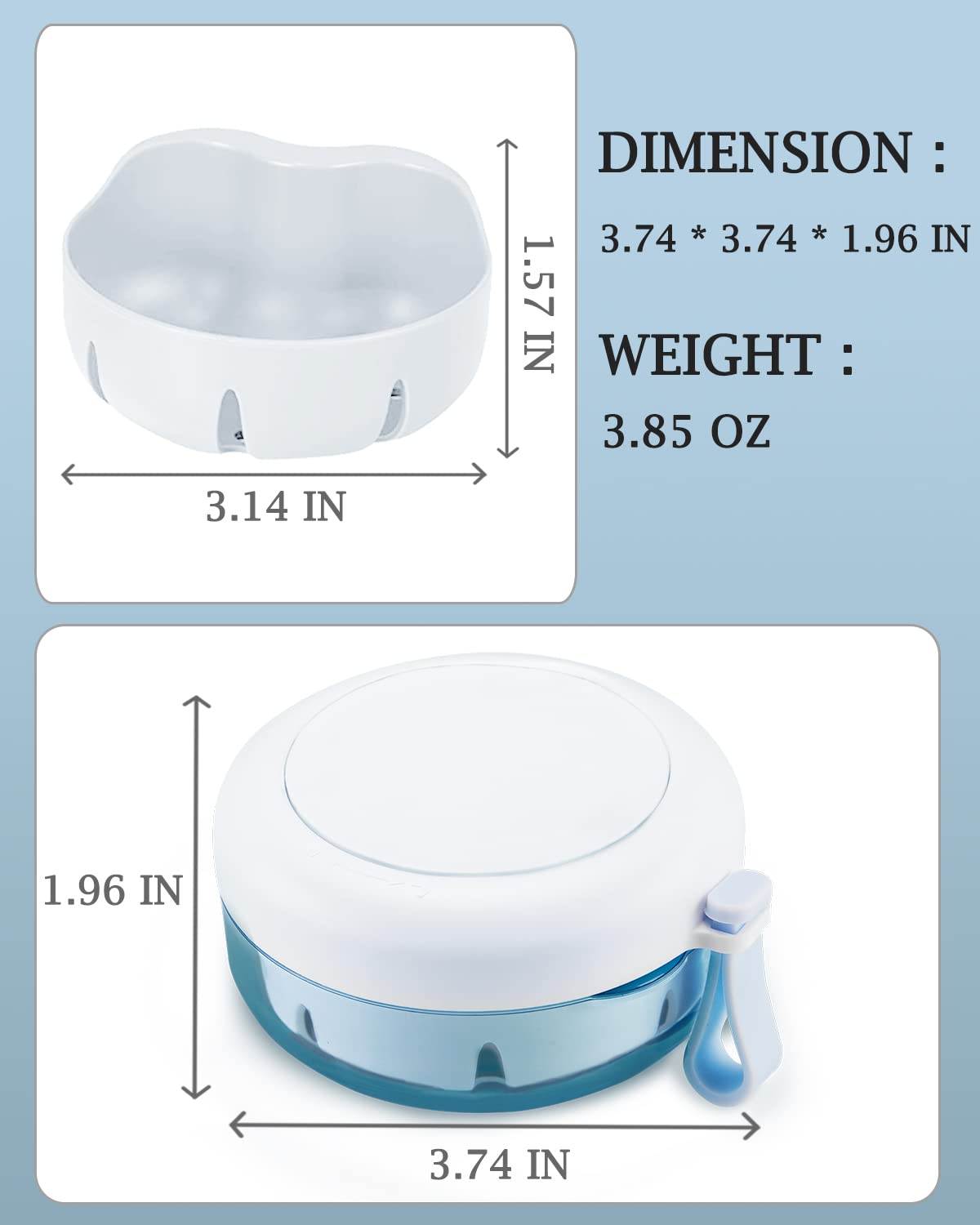 Denture Case - Leak-Proof Travel Box with Magnetic Mirror & Strainer