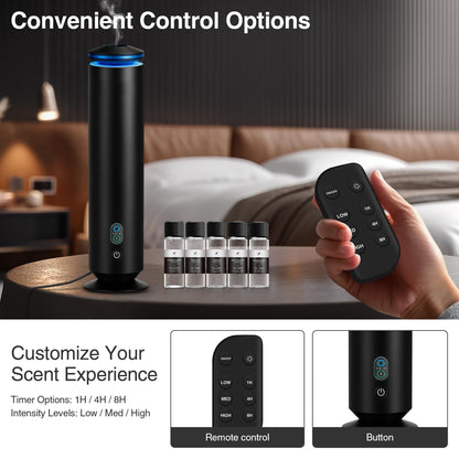 Waterless Scent Diffuser Starter Kit – 1500 Sq Ft Coverage, Black