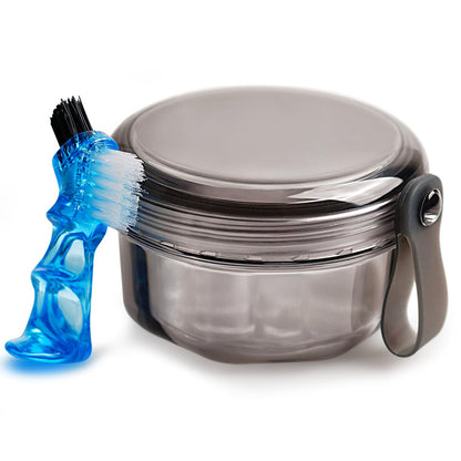 Leakproof Denture Case | Denture Soaking Cup & Travel Retainer Cleaner