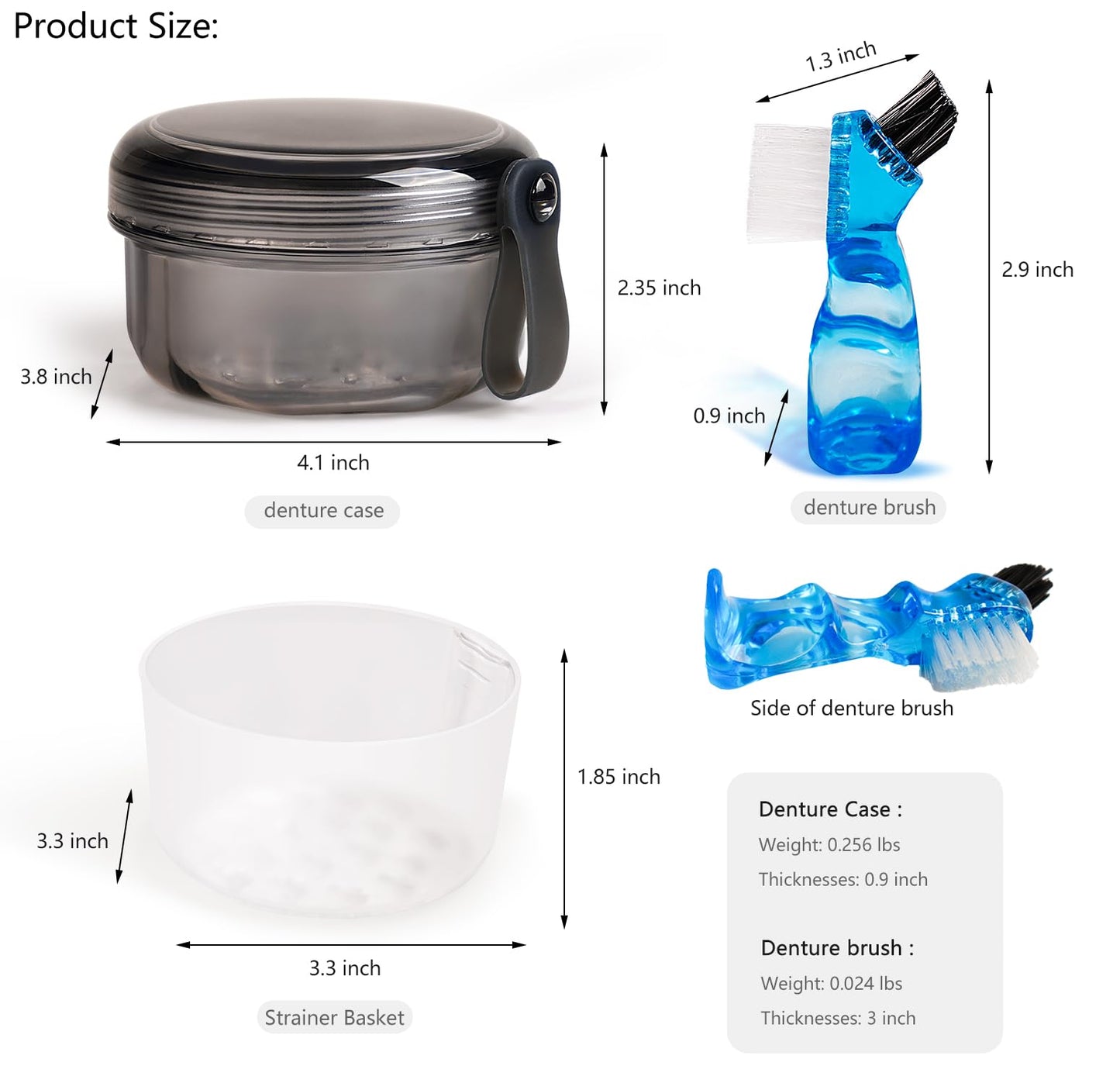 Leakproof Denture Case | Denture Soaking Cup & Travel Retainer Cleaner