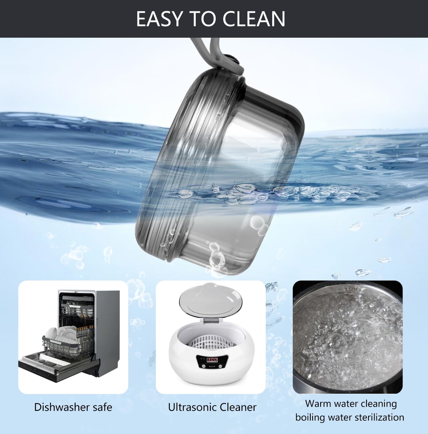 Leakproof Denture Case | Denture Soaking Cup & Travel Retainer Cleaner