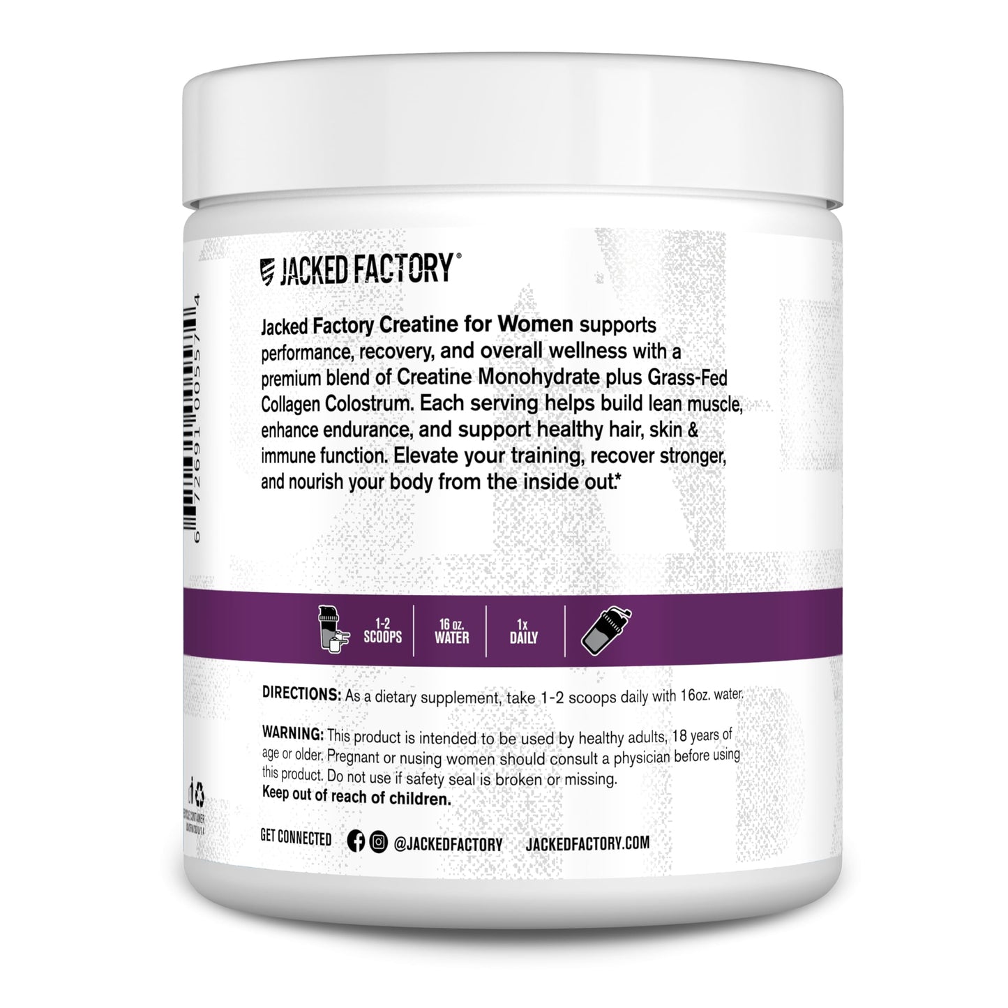 Jacked Factory Creatine for Women – Creatine Monohydrate + Collagen