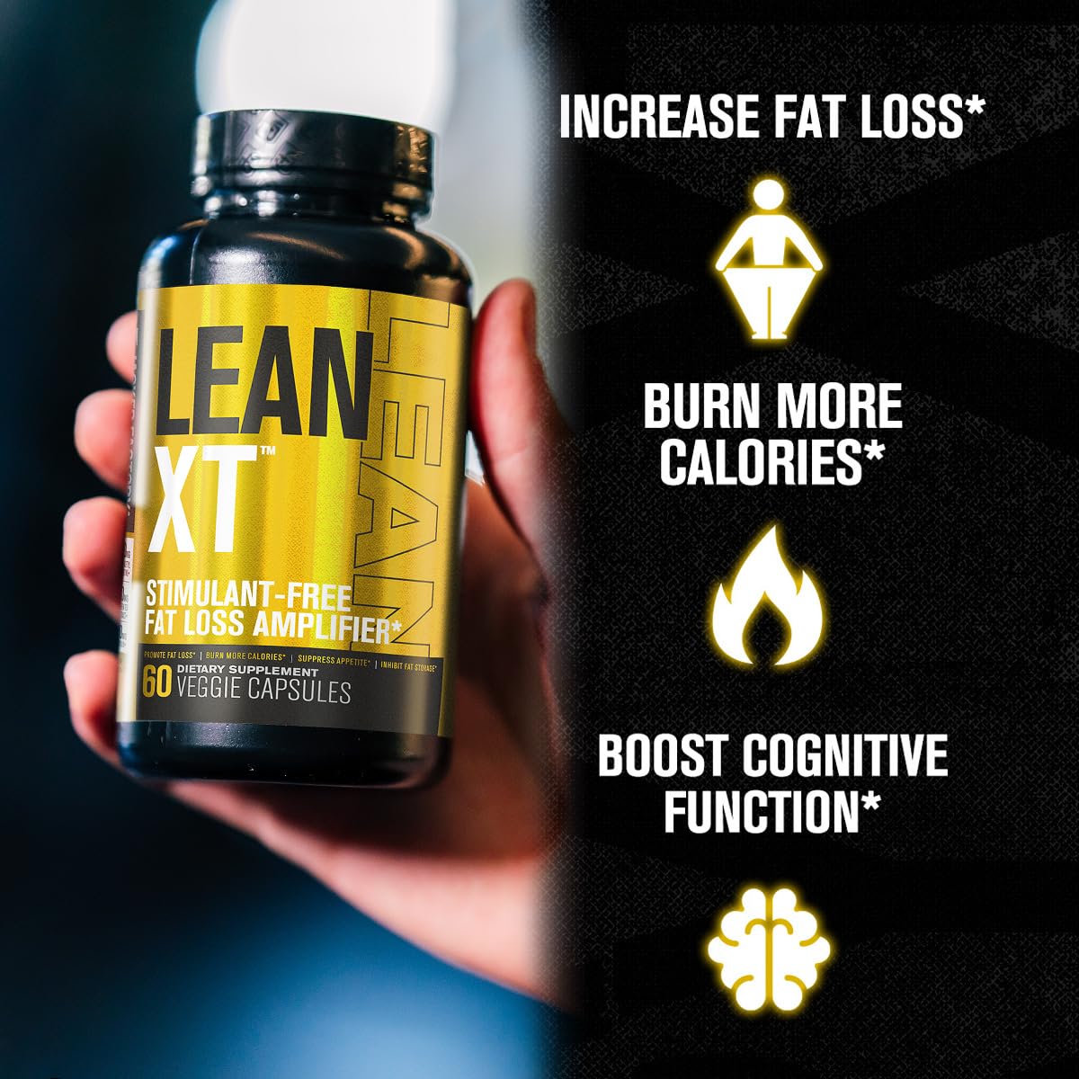 Jacked Factory Lean-XT Caffeine Free Fat Burner | Non-Stim Weight Loss & Metabolism Booster