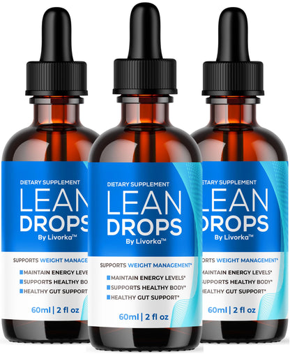 (3 Pack) Lean Drops – LeanDrops Liquid Formula | All-Natural Premium Wellness Supplement | 3 Bottles (3 Months)