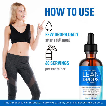(3 Pack) Lean Drops – LeanDrops Liquid Formula | All-Natural Premium Wellness Supplement | 3 Bottles (3 Months)