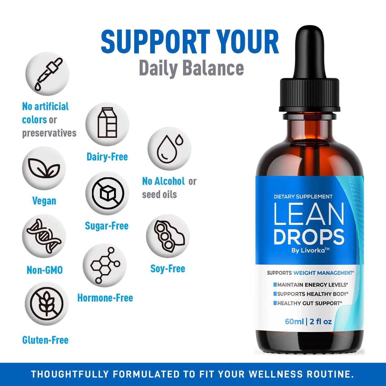 (3 Pack) Lean Drops – LeanDrops Liquid Formula | All-Natural Premium Wellness Supplement | 3 Bottles (3 Months)