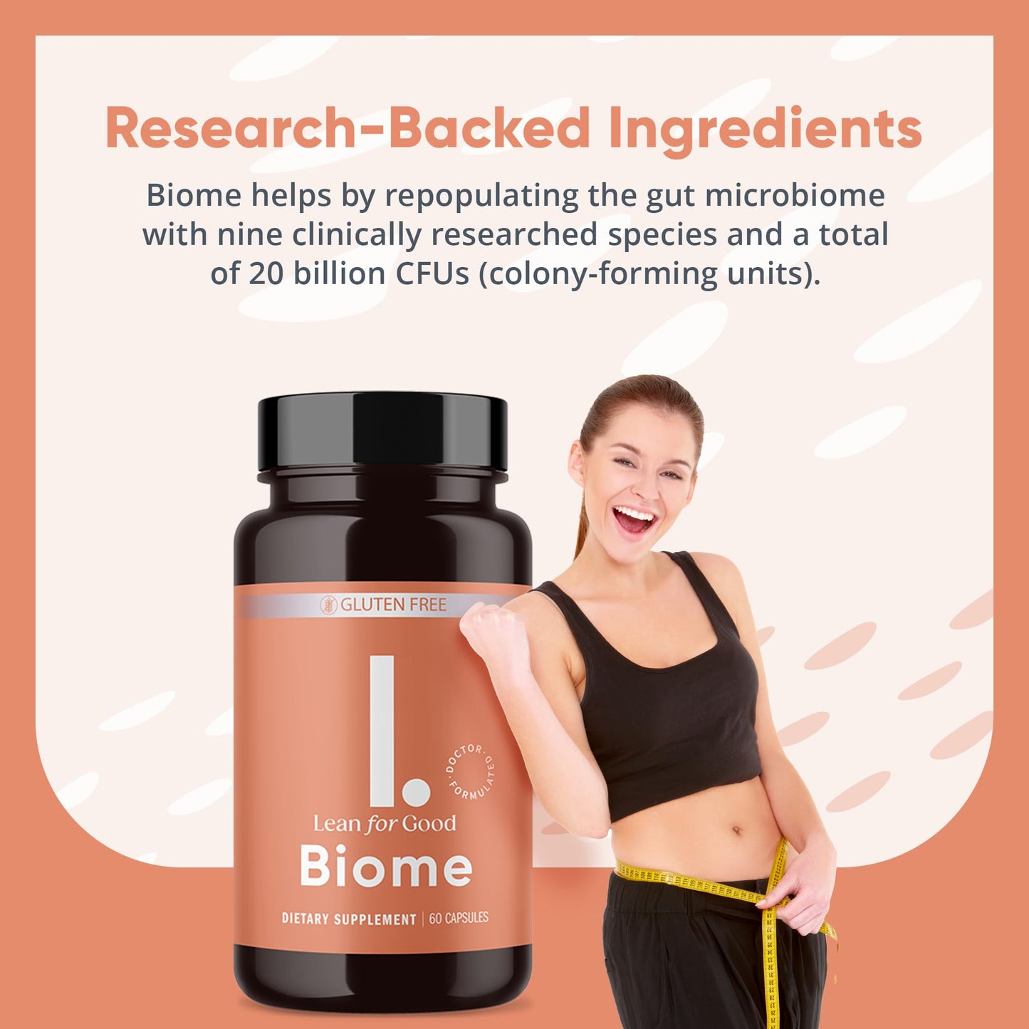 LEANFORGOOD Biome | 9-Strain Probiotic Formula, Supports a Balanced Gut Microbiome, Greenselect Phytosome - 60 Capsules