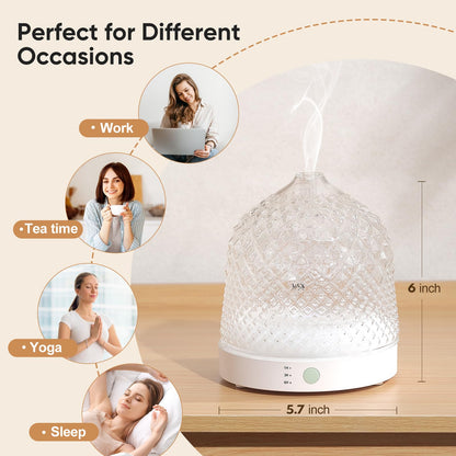 Lecdura Glass Diffuser 200ml – Ultrasonic Diffuser with Glass Reservoir & Auto-Off