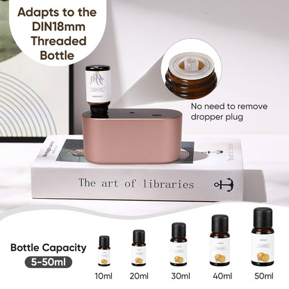 Lecdura Waterless Diffuser Rose Gold – Battery-Operated, 3 Intermittent Mist Modes
