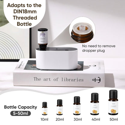 Lecdura Waterless Diffuser - Battery-Operated Essential Oil Nebulizing Diffuser for 400-700 sq ft